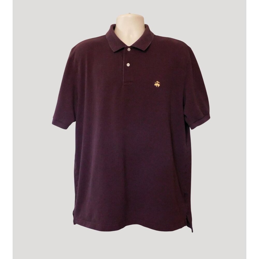 Brooks Brothers Performance Polo Shirt XL Purple Maroon Embroidered Logo Cotton